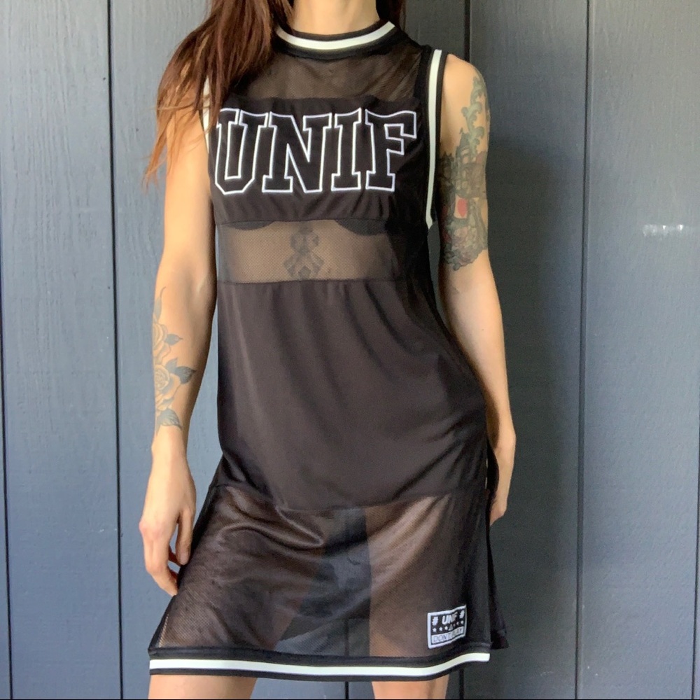 Unif black mesh jersey dress/tunic Sz M